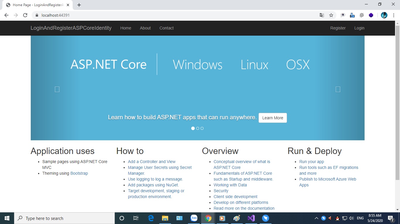 ASP.NET Core MVC Login and Registration with Identity