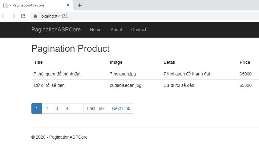 Pagination using ASP.NET Core 2.1